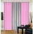 IDOLESHOP Polyester Light Pink, Silver Plain Long Door Curtains(9 feet in Height, Pack of 3)