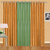 IDOLESHOP Polyester Gold, Green Plain Long Door Curtains(9 feet in Height, Pack of 3)