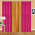 IDOLESHOP Polyester Pink, Gold Plain Long Door Curtains(9 feet in Height, Pack of 3)
