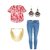 Independence Day Special Combo (Top, Jeans, Necklace and Earring)