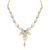 VK Jewels Preety Gold  and Rhodium plated Necklace with Earrrings -NKS-1019G