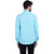 Lisova Blue Solid Linen Slim Fit Formal Shirt