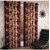Home Castle White,Red Polyester Door Stitch Curtain Feet (Combo Of 2)