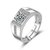 Limited Edition Sterling Silver Cubic Zirconia Solitaire Adjustable Mens Rings DC -109