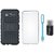 OnePlus 3 Shockproof Tough Armour Defender Case with Memory Card Reader, Silicon Back Cover, USB LED Light