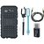 Nokia 3 Shockproof Kick Stand Defender Back Cover with Memory Card Reader, Selfie Stick, USB LED Light and AUX Cable