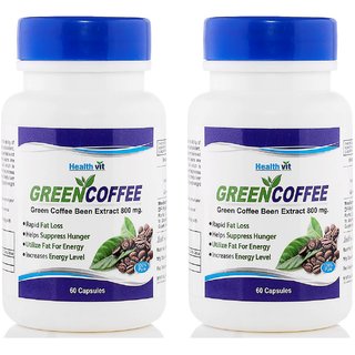 Healthvit Green Coffee Bean Extract 800 Mg 60 Capsules Pack Of 2