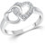 Vidhi Jewels Rhodium and Silver Plated Double Heart Alloy  Brass Finger Ring for Women  Girls VFR289R