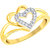 Vidhi Jewels Gold Plated Double Heart Alloy  Brass Finger Ring for Women  Girls VFR257G