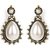 The Pari Gold Plated  White Dangle Earrings For Women