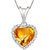 Silver Dew 925 Sterling Silver Valentine Heart Citrine Cz Diamond Pendant