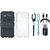 Vivo V5 Shockproof Tough Armour Defender Case with Memory Card Reader, Silicon Back Cover, Selfie Stick, USB LED Light and USB Cable
