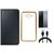 Premium Quality Leather Finish Flip Cover for Samsung J7 Prime SM-G610F with Free Silicon Back Cover, Tempered Glass and USB Cable
