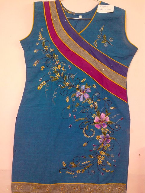 hand painted kurtis online
