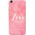Vivo Y55 Case, White Love with Pink Slim Fit Hard Case Cover/Back Cover for Vivo Y55