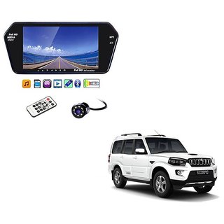 7 Inch Full HD Bluetooth LED Video Monitor Screen with USB , Bluetooth + 8 LED Reverse Parking Camera For Mahindra Scorpio