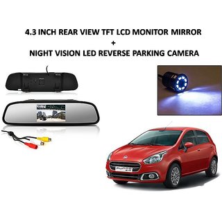 Combo of 4.3 Inch Rear View TFT LCD Monitor Mirror and Night...