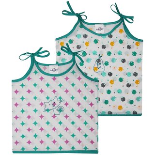 Tumble Green Singlet Cotton Vest Pack of 2