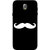 Samsung J7 Pro Case, White Moustache Black Slim Fit Hard Case Cover/Back Cover for Samsung J7 Pro Case