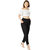 Women's Black Solid Relaxed Fit Straight Pants