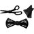 Karton10 Combo of 2  tuxedo Men's Traditional Bow adjustable neck Pretied bow tie with Pocket Square