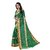 B Online Mart Green Color Poly Cotton Printed Saree -BO320SGreenPC-266