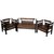 Fara Creations Wooden Wrought Iron Sofa Set (2+1+1) For Living Room/Drawing Room