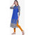Varkha Fashion Women's Blue Paisley Long Straight Stitched Kurti