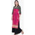 Varkha Fashion Women's Pink Printed Long A-line Stitched Kurti