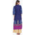 Varkha Fashion Women's Blue Block Print Long Straight Stitched Kurti