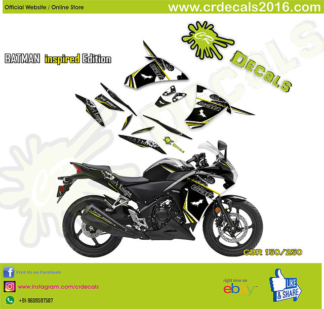 Buy Cr Decals Honda Cbr Batman Inspired Graphix Kit Custom Decals 17 Cbr 150 250 Online Get 42 Off