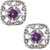 SOLZ Silver Crystal Violet Gem Cufflinks