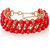 Jewelmaze Red Crystal Stone And Austrian Stone Gold Plated Bracelets -aab18 