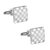 SOLZ Silver Square Chessboard Cufflinks With Rhodium Finish