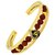 Fashionable Rudraksh Gold Plated Om Leaf Cuff Kada Bangle Bracelet for Men and Boys