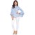 Women's Sky Blue Bell Sleeves Polyester Top