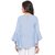 Women's Sky Blue Bell Sleeves Polyester Top