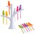 Birds Fruit Fork 6 Birds Fork with Stand (Multicolour)