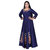 FFASHION FFEVER Women's Blue Embroidered Cotton Gown