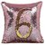 Kartik  Stylish Sequin Mermaid Throw Pillow Cover with Magical Color Changing Reversible 16X16 Set of 1 GOLDEN  PINK