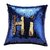Kartik  Stylish Sequin Mermaid Throw Pillow Cover with Magical Color Changing Reversible 16X16 Set of 1 GOLDEN  BLUE