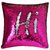 Kartik Stylish Sequin Mermaid Throw Pillow Cover with Magical Color Changing Reversible 16X16 Set of 1 Pink  Silver