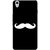 OnePlus X Case, One Plus X Case, White Moustache Black Slim Fit Hard Case Cover/Back Cover for OnePlus X