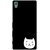 Xperia Z5 Case, Xperia Z5 Dual Case, White Kitty Black Slim Fit Hard Case Cover/Back Cover for Sony Xperia Z5 Dual/Z5