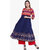 Varkha Fashion Women's Blue Printed Long Anarkali Stitched Kurti