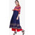 Varkha Fashion Women's Blue Printed Long Anarkali Stitched Kurti
