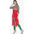 Varkha Fashion Women's Red Paisley Long Straight Stitched Kurti