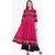 Varkha Fashion Women's Pink Block Print Long Anarkali Stitched Kurti