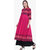 Varkha Fashion Women's Pink Block Print Long Anarkali Stitched Kurti