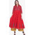 Varkha Fashion Women's Red Checks Long Anarkali Stitched Kurti